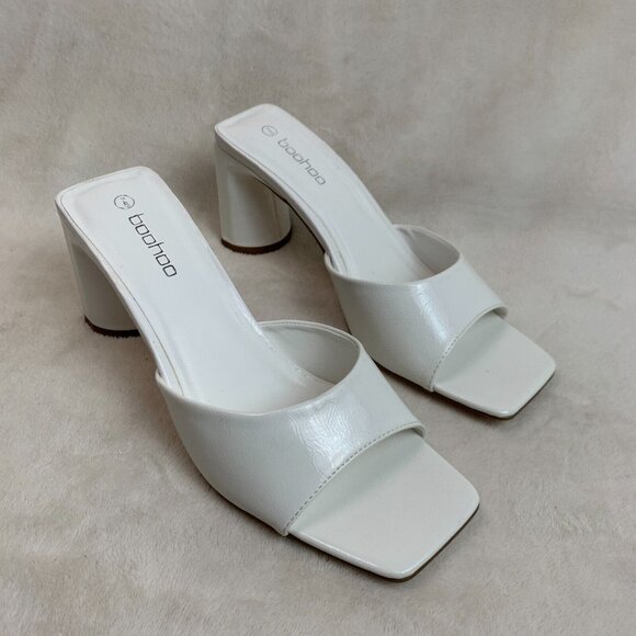 Boohoo Low Flat Heel Mule White  US 9 / UK 7 / EU40 - Picture 6 of 14